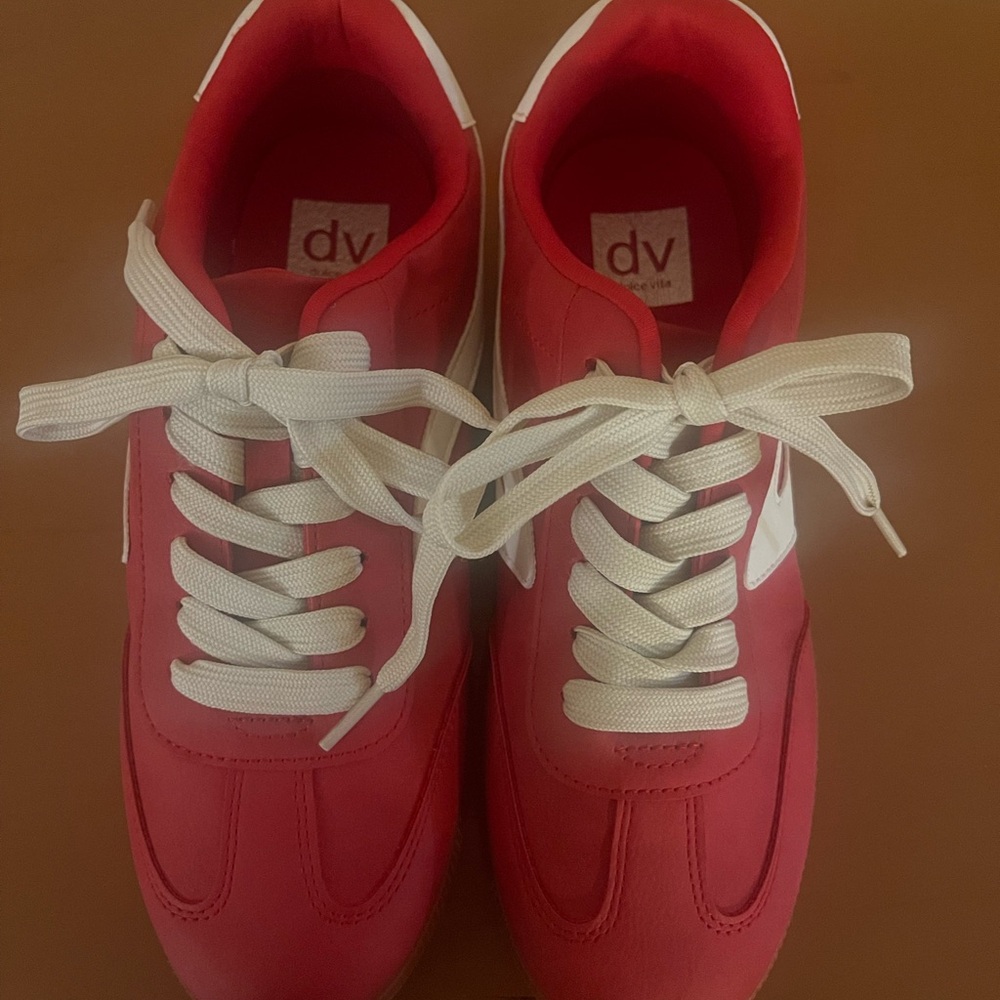Dolce Vita Red and White Athletic Shoes